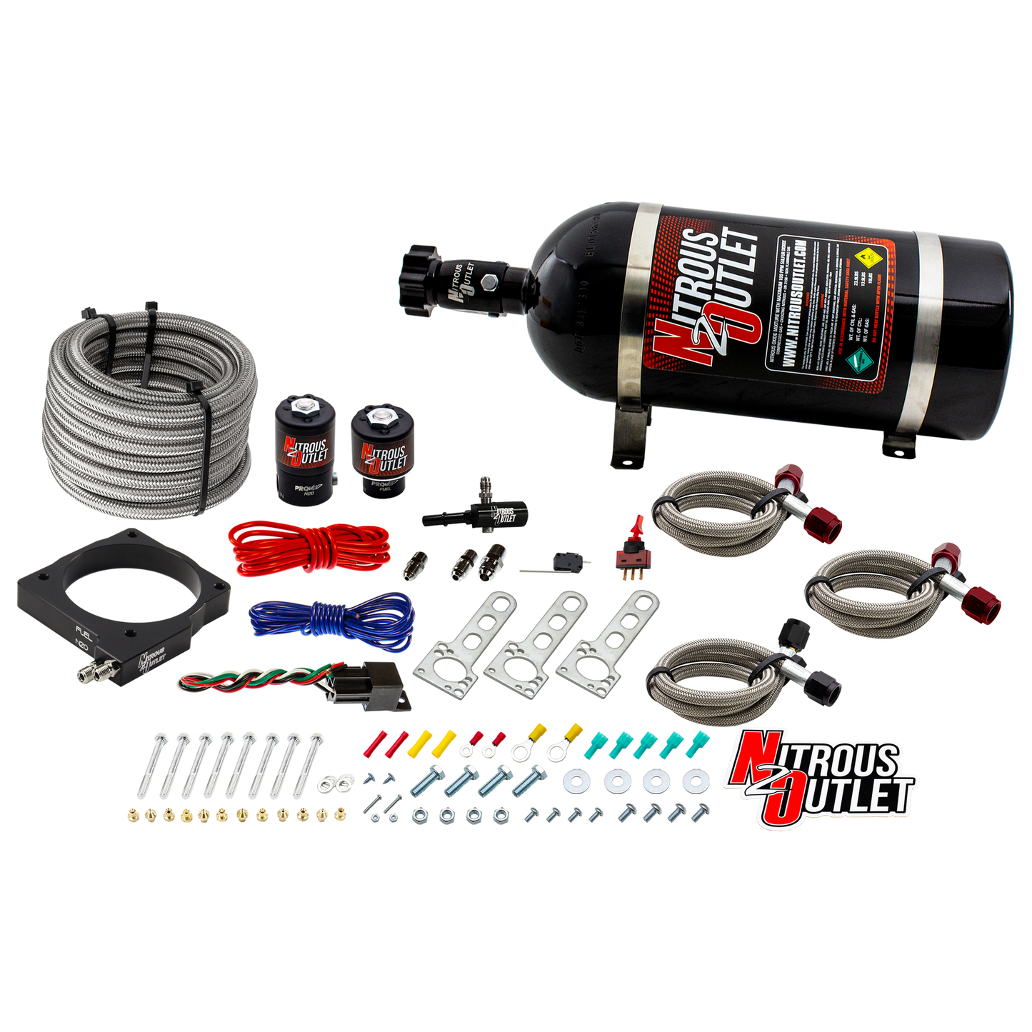 Nitrous Outlet Dodge 85mm 5.7/6.1  Hemi Plate System - Gas/E85 (5-55psi)(50-200HP)(10lb Bottle)