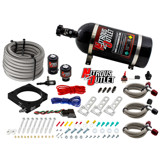 Nitrous Outlet Dodge 90mm 5.7/6.1 Hemi Plate System - Gas/E85 (5-55psi)(50-200HP)(10lb Bottle)