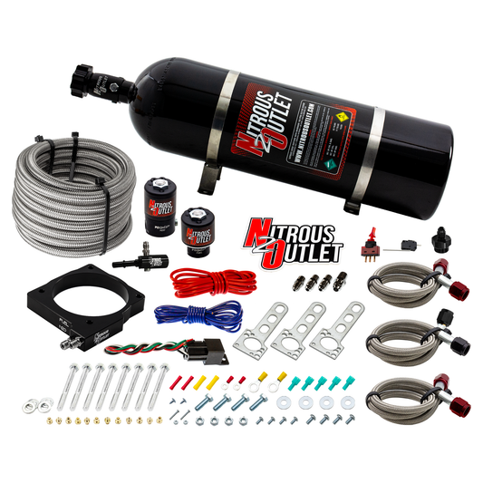 Nitrous Outlet Dodge 90mm 5.7/6.1 Hemi Plate System - Gas/E85 (5-55psi)(50-200HP)(15lb Bottle)