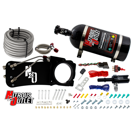 Nitrous Outlet Dodge 80mm 2009-2019 Challenger/Charger/300C/2005-2008 Magnum 5.7L Hemi  Intake Hard-line Plate System  - Gas/E85 (5-55psi)(50-200HP)(10lb Bottle)