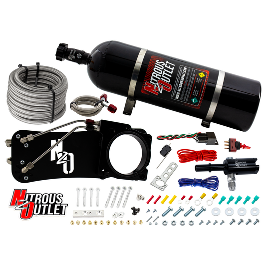 Nitrous Outlet Dodge 80mm 2009-2019 Challenger/Charger/300C/2005-2008 Magnum 5.7L Hemi  Intake Hard-line Plate System  - Gas/E85 (5-55psi)(50-200HP)(15lb Bottle)