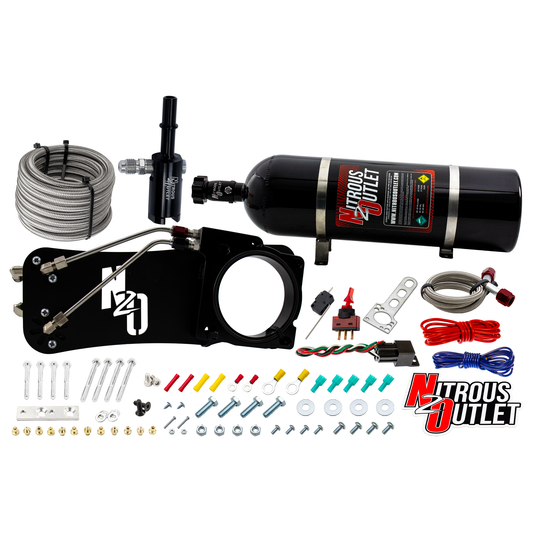 Nitrous Outlet Dodge 90mm 2009-2019 Challenger/Charger/300C/2005-2008 Magnum 5.7L Hemi  Intake Hard-line Plate System  - Gas/E85 (5-55psi)(50-200HP)(15lb Bottle)