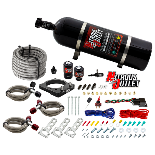 Nitrous Outlet Dodge 85mm 6.4L Hemi Plate System - Gas/E85 (5-55psi)(50-200HP)(15lb Bottle)