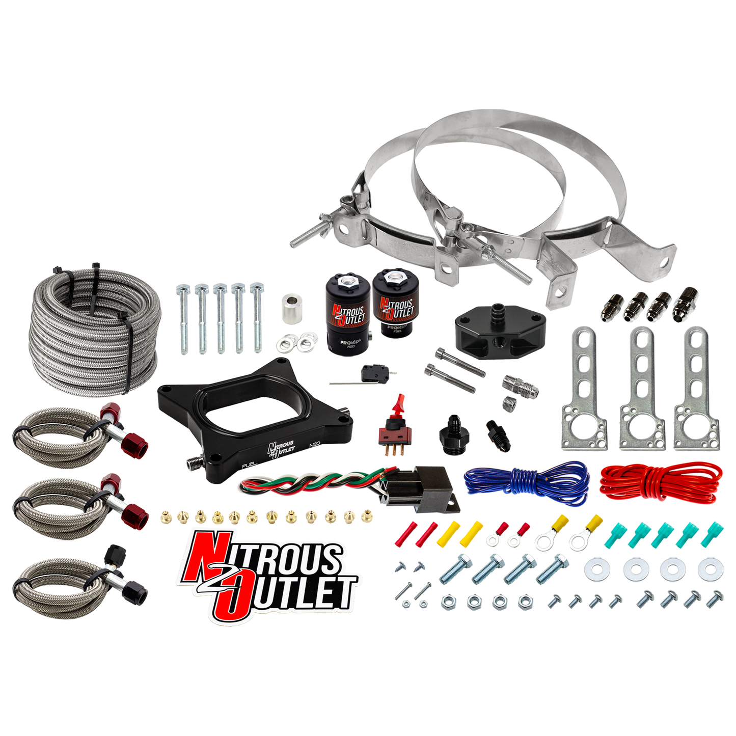 Nitrous Outlet Ford 1996-2004 4.6L 2V Mustang Plate System - Gas/E85 (5-55psi)(50-200HP)(No Bottle)