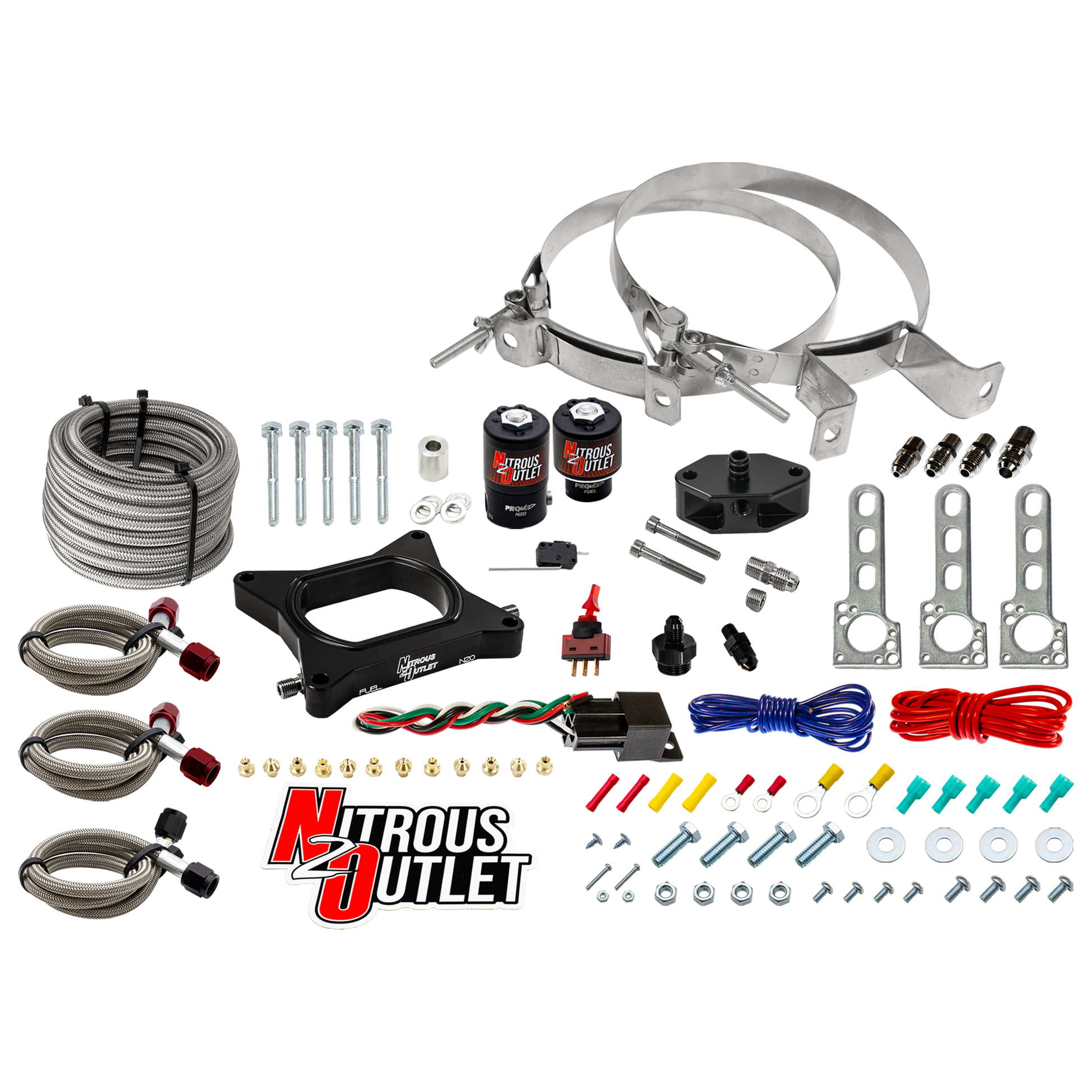 Nitrous Outlet Ford 1996-2004 4.6L 2V Mustang Plate System - Gas/E85 (5-55psi)(50-200HP)(No Bottle)