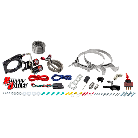 Nitrous Outlet Ford 2016-2019 Mustang GT350/350R Hard-line Plate System - Gas/E85 (5-55psi)(50-200HP)(No Bottle)