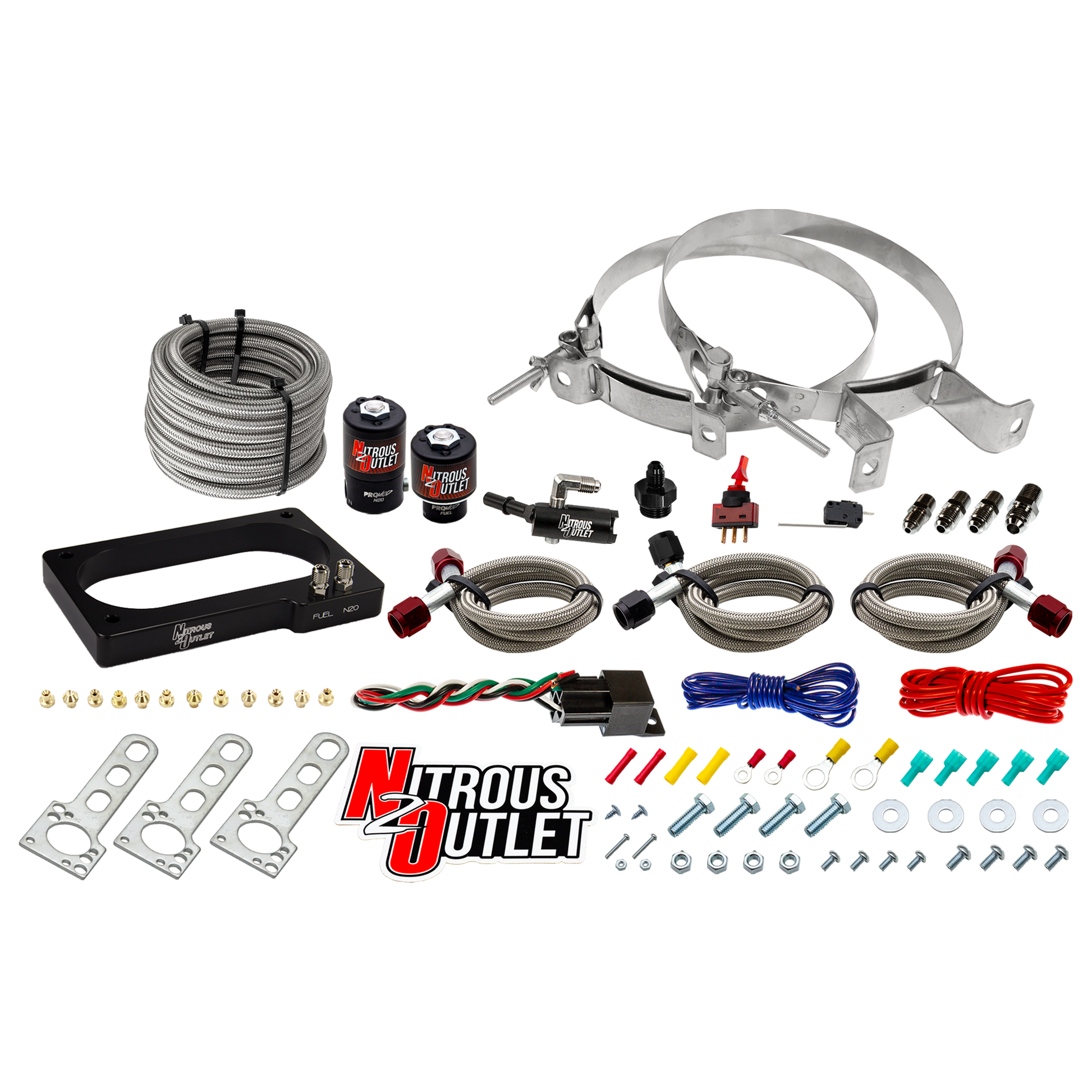 Nitrous Outlet Ford 2007-2014 GT 500 Mustang Plate System - Gas/E85 (5-55psi)(50-200HP)(No Bottle)