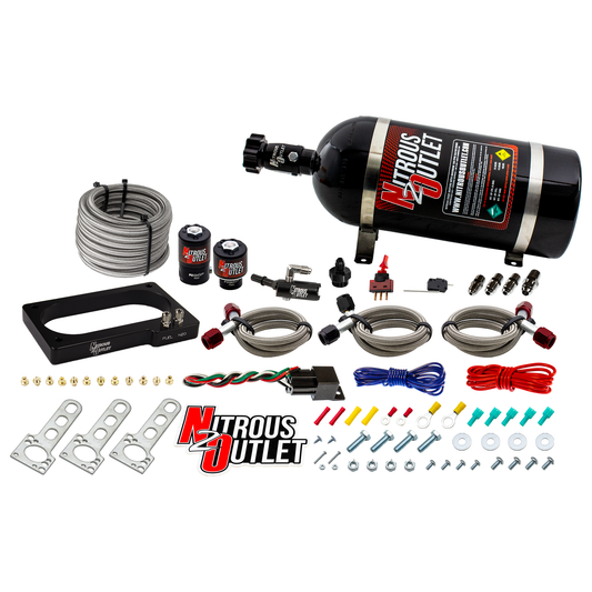 Nitrous Outlet Ford 2007-2014 GT 500 Mustang Plate System - Gas/E85 (5-55psi)(50-200HP)(10lb Bottle)