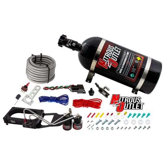 Nitrous Outlet Ford 2007-2014 GT 500 Mustang Hard-line Plate System - Gas/E85 (5-55psi)(50-200HP)(10lb Bottle)