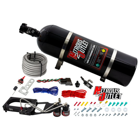 Nitrous Outlet Ford 2007-2014 GT 500 Mustang Hard-line Plate System - Gas/E85 (5-55psi)(50-200HP)(15lb Bottle)