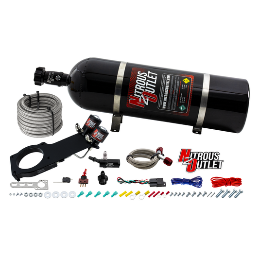 Nitrous Outlet GM 2016-2019 Camaro LT1 Hard-line Plate System - Gas/E85 (5-55psi)(50-200HP)(15lb Bottle)