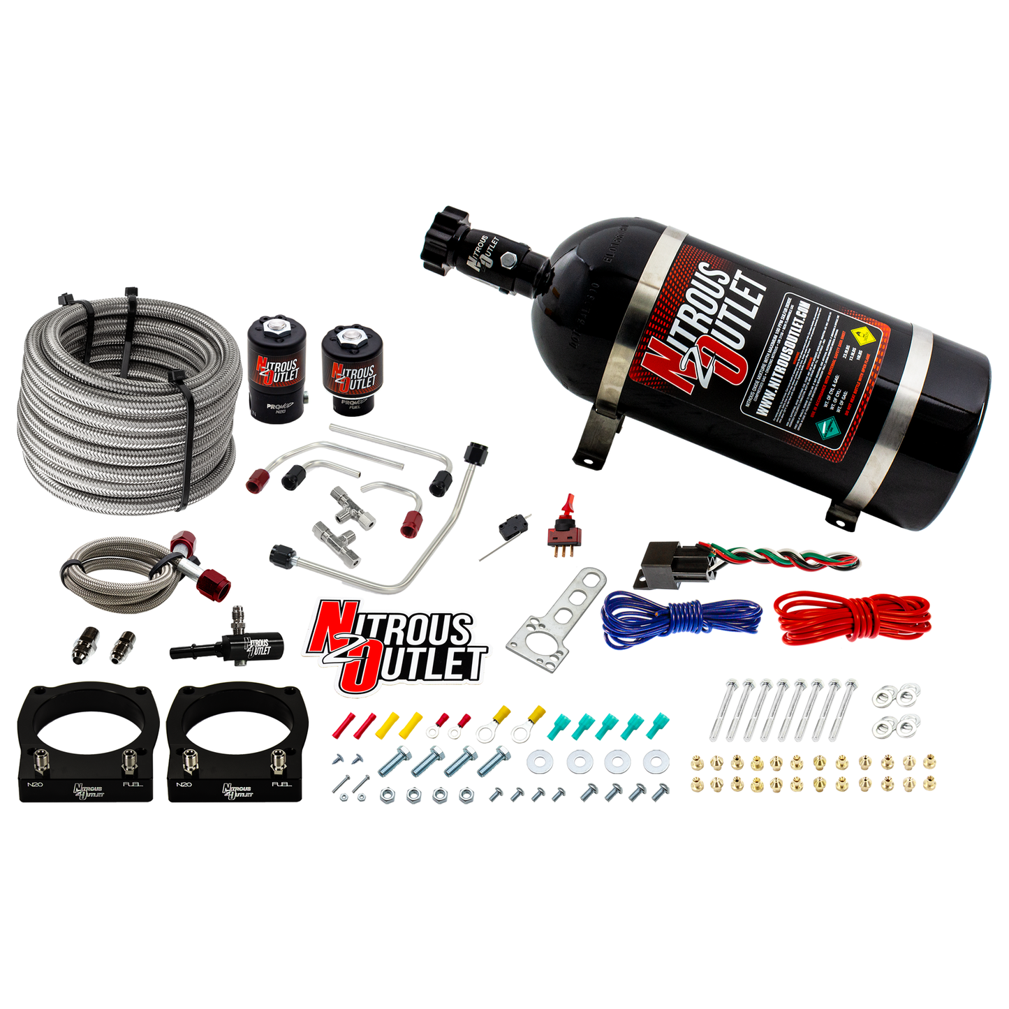 Nitrous Outlet Dodge 2008-2017 Viper Hard-lined Plate System - Gas/E85 (5-55psi)(70-200HP)(10lb Bottle)