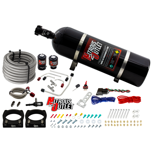 Nitrous Outlet Dodge 2008-2017 Viper Hard-lined Plate System - Gas/E85 (5-55psi)(70-200HP)(15lb Bottle)