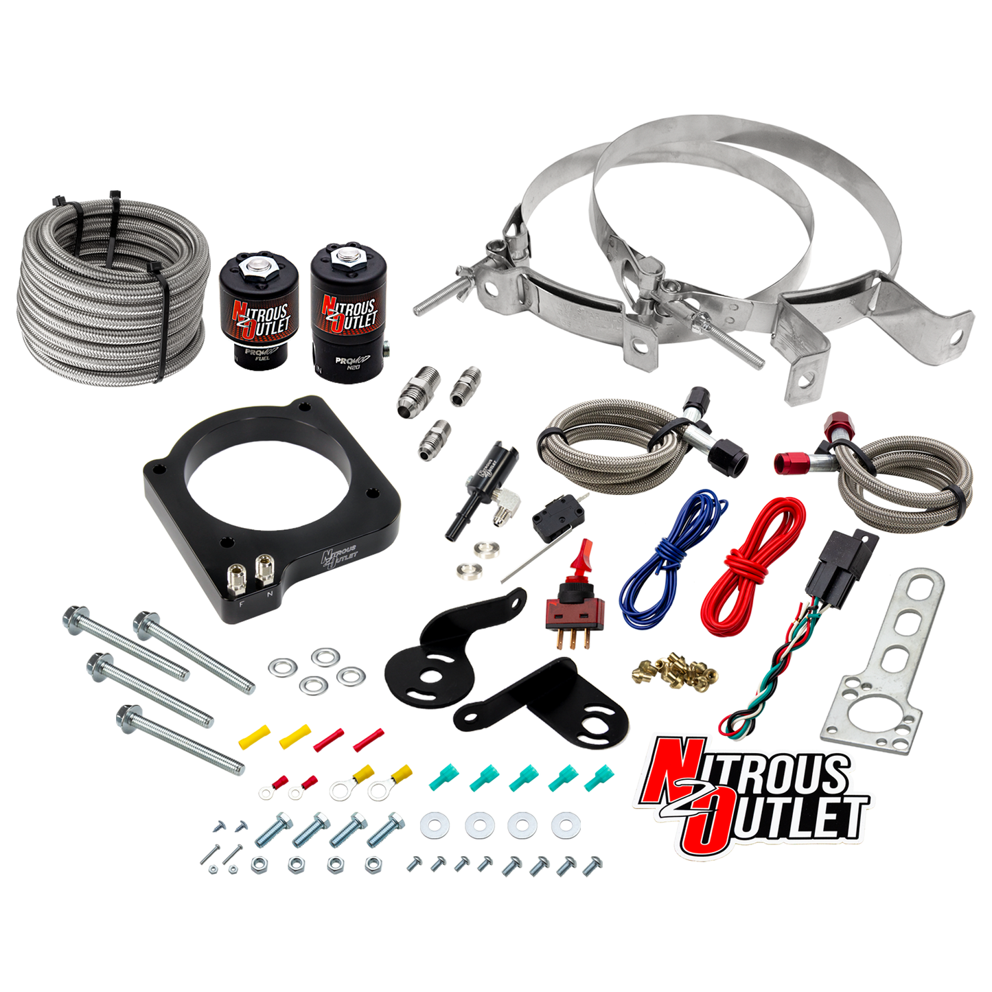 Nitrous Outlet Dodge 2015-2023 6.2L Hemi Hellcat /Challenger/Charger/Red Eye/Demon/2018-2021 Track Hawk Plate System - Gas/E85 (5-55psi)(50-200HP)(No Bottle)