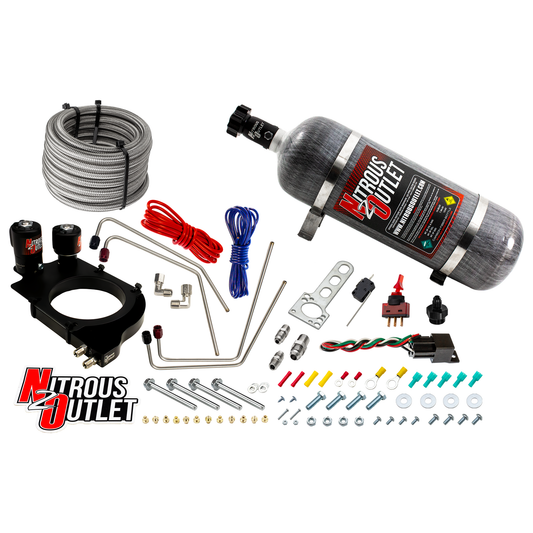 Nitrous Outlet GM Truck Holley Hi-Ram 102mm Throttle Body Hard-line Plate Plate System - Passenger Side/Excludes Fuel Supply - Gas/E85 (5-55psi)(50-200HP)(12lb Bottle)