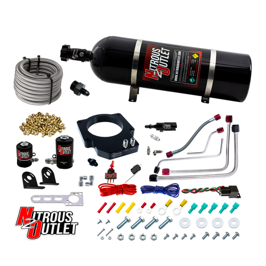 Nitrous Outlet Cadillac 2016-2019 CTS-V3 LT4 Throttle Body Hard-line Plate System - Gas/E85 (5-55psi)(50-200HP)(15lb Bottle)