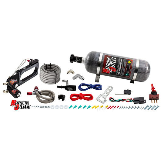 Nitrous Outlet Ford Cobra Jet Intake 2011-2019 Mustang Hard-line Plate System - Gas/E85 (5-55psi)(50-200HP)(12lb Bottle)