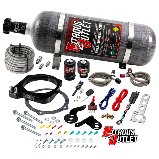 Nitrous Outlet Dodge 2015-2023 6.2L Hemi Hellcat /Challenger/Charger/Red Eye/Demon/2018-2021 Track Hawk 105mm Plate System - Gas/E85 (45-55psi)(50-200HP)(12LB Bottle)