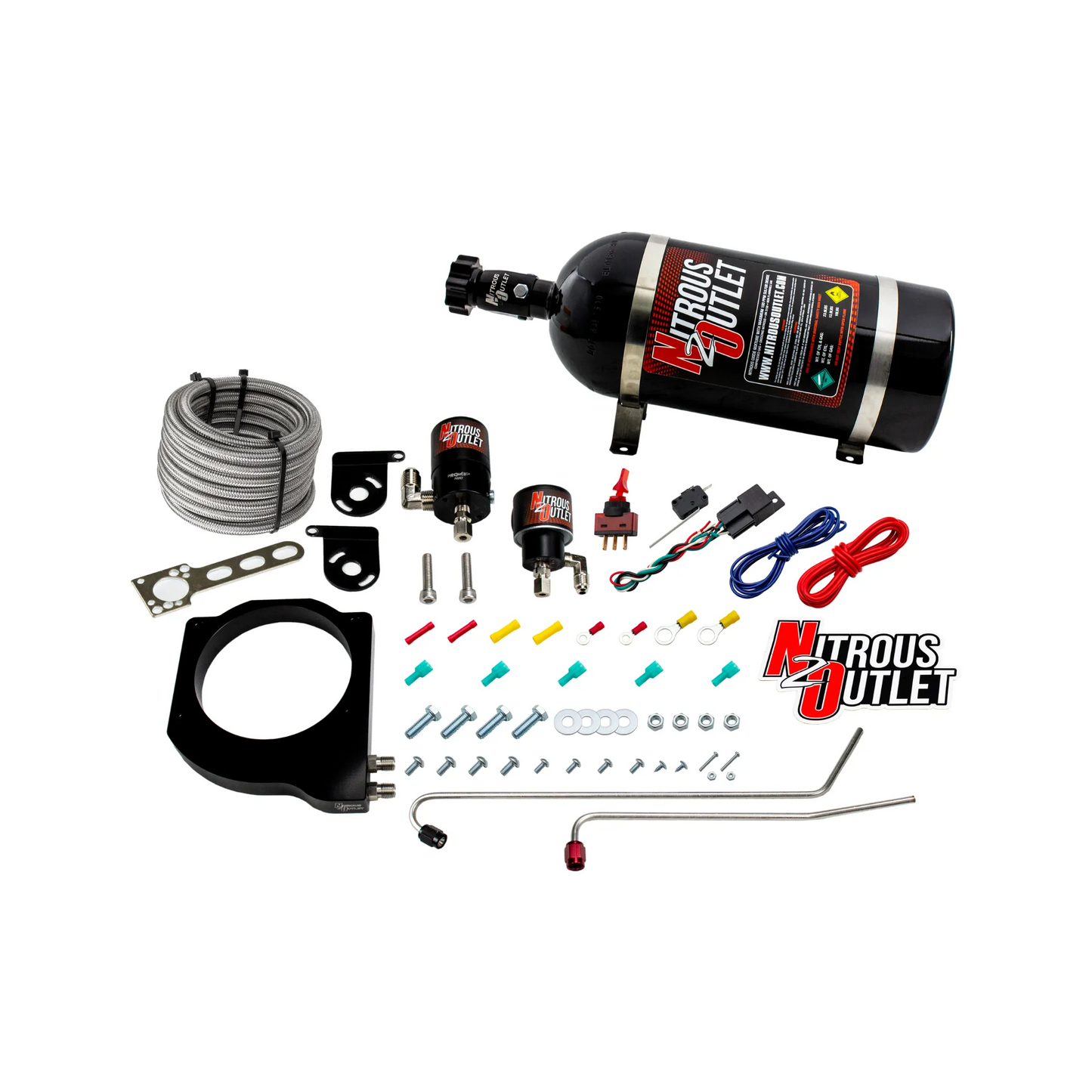 Nitrous Outlet GM BTR Equalizer 1 LS1/LS2 Throttle Body Plate System - Gas/E85 (5-55 psi)(50-200hp)(10lb Bottle)