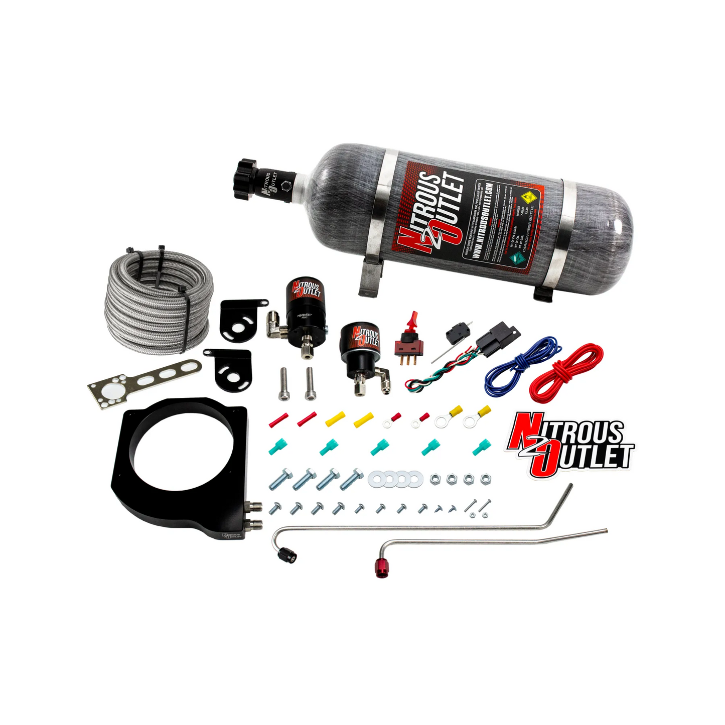 Nitrous Outlet GM BTR Equalizer 1 LS1/LS2 Throttle Body Plate System - Gas/E85 (5-55 psi)(50-200hp)(12lb Bottle)