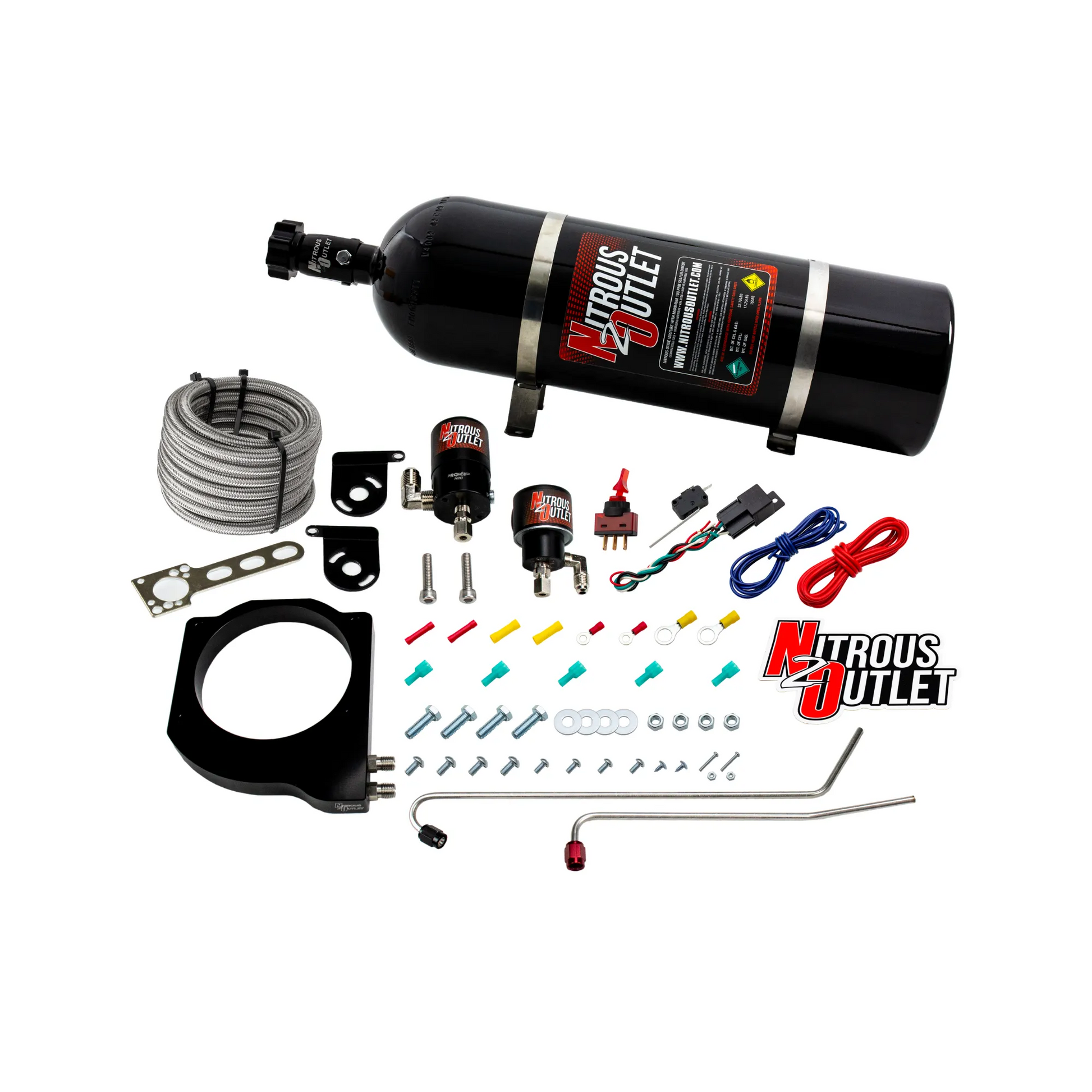 Nitrous Outlet GM BTR Equalizer 1 LS1/LS2 Throttle Body Plate System - Gas/E85 (5-55 psi)(50-200hp)(15lb Bottle)