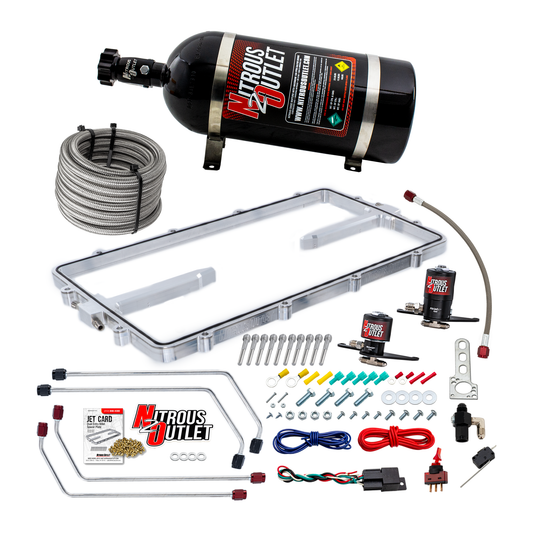 Nitrous Outlet GM BTR Equalizer 1 LS1/LS2 Spacer Plate Plate System - Gas/E85 (5-55 psi)(50-200hp)(10 LB Bottle)