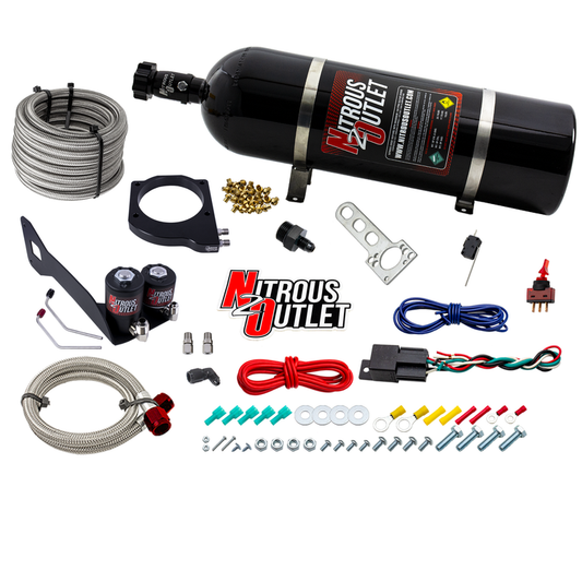 Nitrous Outlet GM 1999-2002 FAST 102mm Truck Intake Hard-line Plate System - Gas/E85 (5-55psi)(Stock Fuel Rails)(50-200HP)(15lb Bottle)