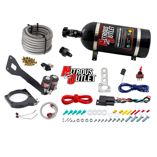 Nitrous Outlet GM 1999-2002 FAST 102mm Truck Intake Hard-line Plate System - Gas/E85 (5-55psi)(Aftermarket Fuel Rails)(50-200HP)(10lb Bottle)