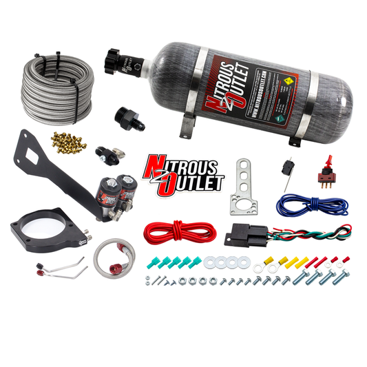 Nitrous Outlet GM 1999-2002 FAST 102mm Truck Intake Hard-line Plate System - Gas/E85 (5-55psi)(Aftermarket Fuel Rails)(50-200HP)(12lb Bottle)