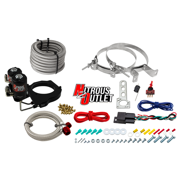 Nitrous Outlet GM 2003-2013 FAST 102mm Truck Intake Hard-line Plate System - Gas/E85 (5-55psi)(Stock Fuel Rails)(50-200HP)(No Bottle)