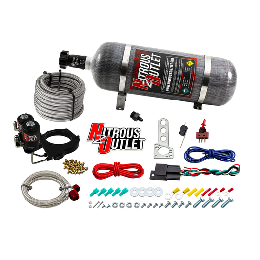 Nitrous Outlet GM 2003-2013 FAST 102mm Truck Intake Hard-line Plate System - Gas/E85 (5-55psi)(Stock Fuel Rails)(50-200HP)(12lb Bottle)