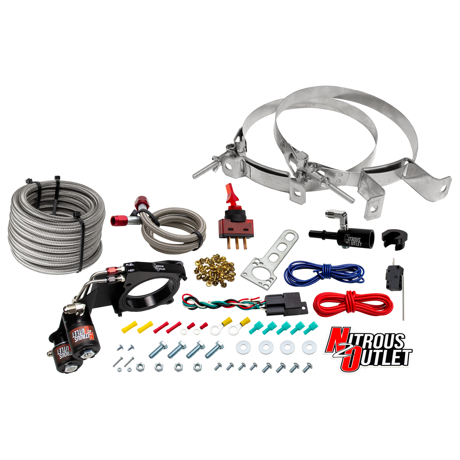 Nitrous Outlet Ford 2018-2023 Mustang GT Hard-line Plate System - Gas/E85 (5-55psi)(50-200HP)(No Bottle)