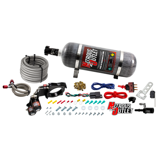 Nitrous Outlet Ford 2018-2023 Mustang GT Hard-line Plate System - Gas/E85 (5-55psi)(50-200HP)(12lb Bottle)