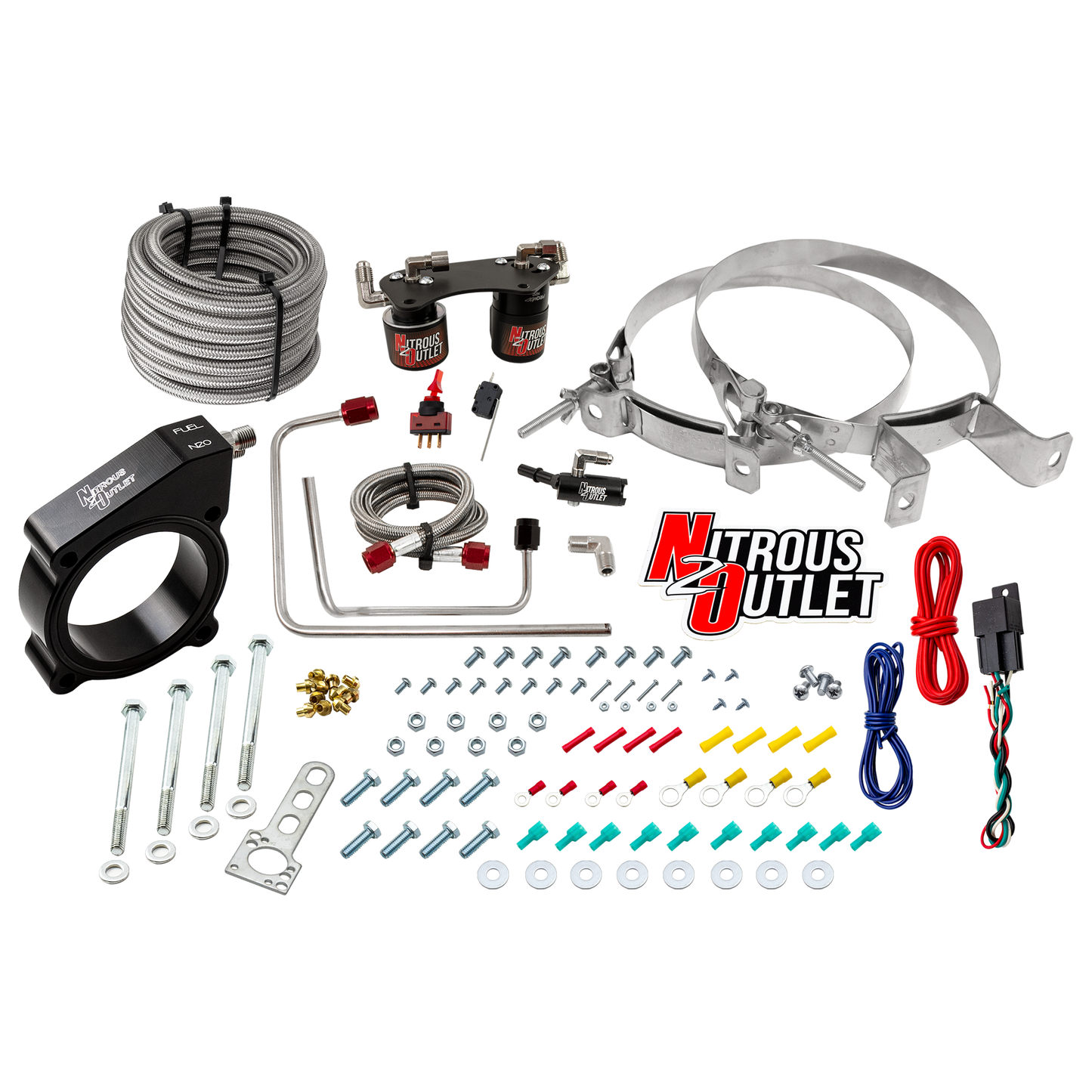 Nitrous Outlet Ford 2015-2020 Ecoboost Mustang Plate System - Gas/E85 (5-55psi)(50-200HP)(No Bottle)