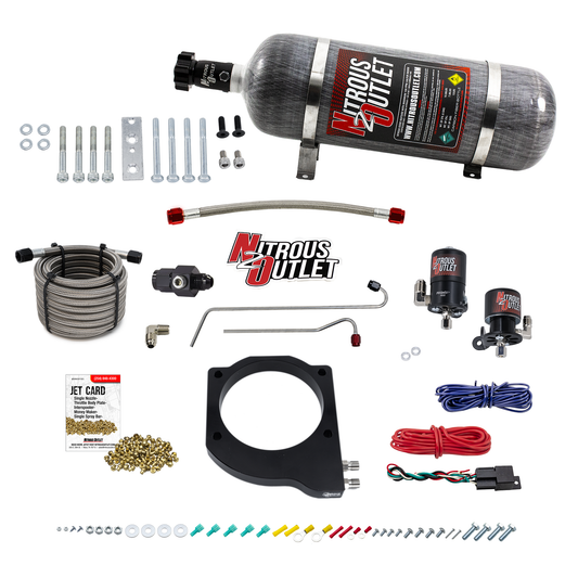 Nitrous Outlet GM BTR Trinity Throttle Body Plate System - Gas/E85 (5-55 psi)(50-200hp)(12lb Bottle)