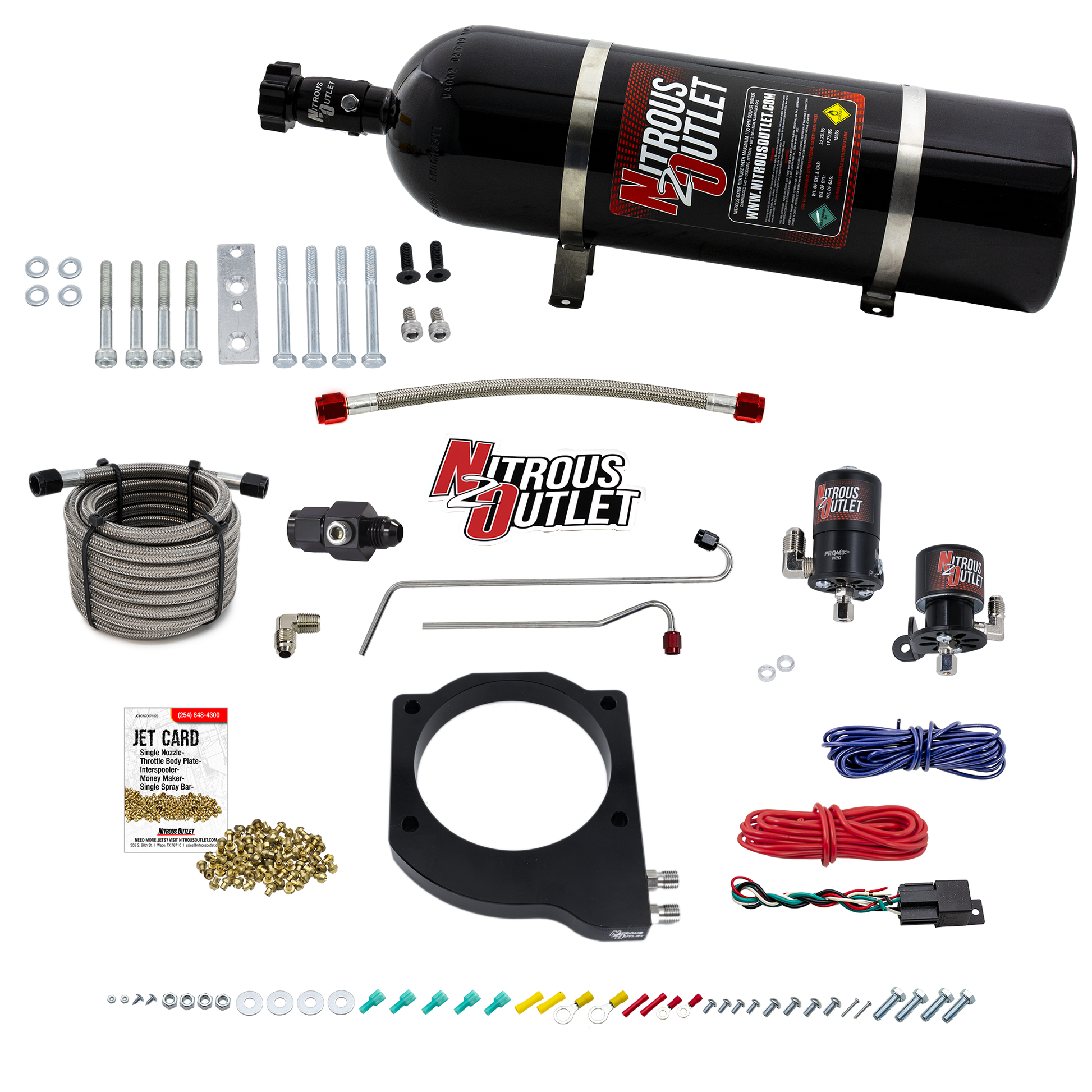 Nitrous Outlet GM BTR Trinity Throttle Body Plate System - Gas/E85 (5-55 psi)(50-200hp)(15lb Bottle)