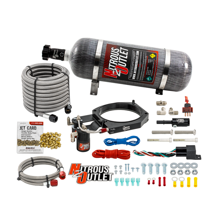 Nitrous Outlet Dodge Hemi, Whipple 3.8L Supercharger, 130mm Throttle Body Plate System - Gas/E85 (5-55psi)(50-200HP)(12lb Bottle)