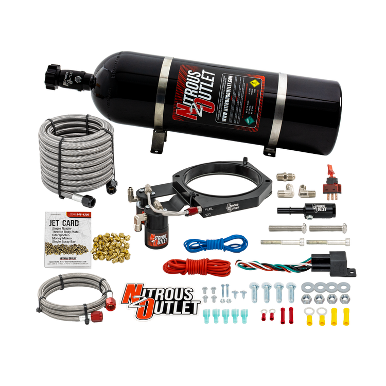 Nitrous Outlet Dodge Hemi, Whipple 3.8L Supercharger, 130mm Throttle Body Plate System - Gas/E85 (5-55psi)(50-200HP)(15lb Bottle)