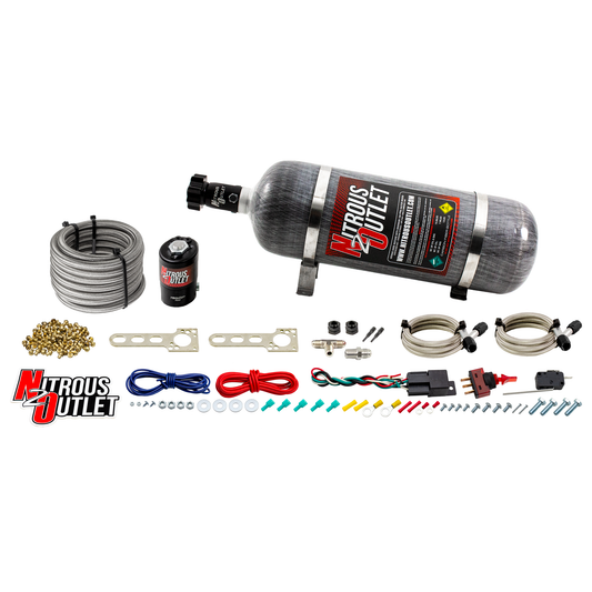 Nitrous Outlet Universal EFI Dry Dual Nozzle System (70-200HP)(12lb Bottle)
