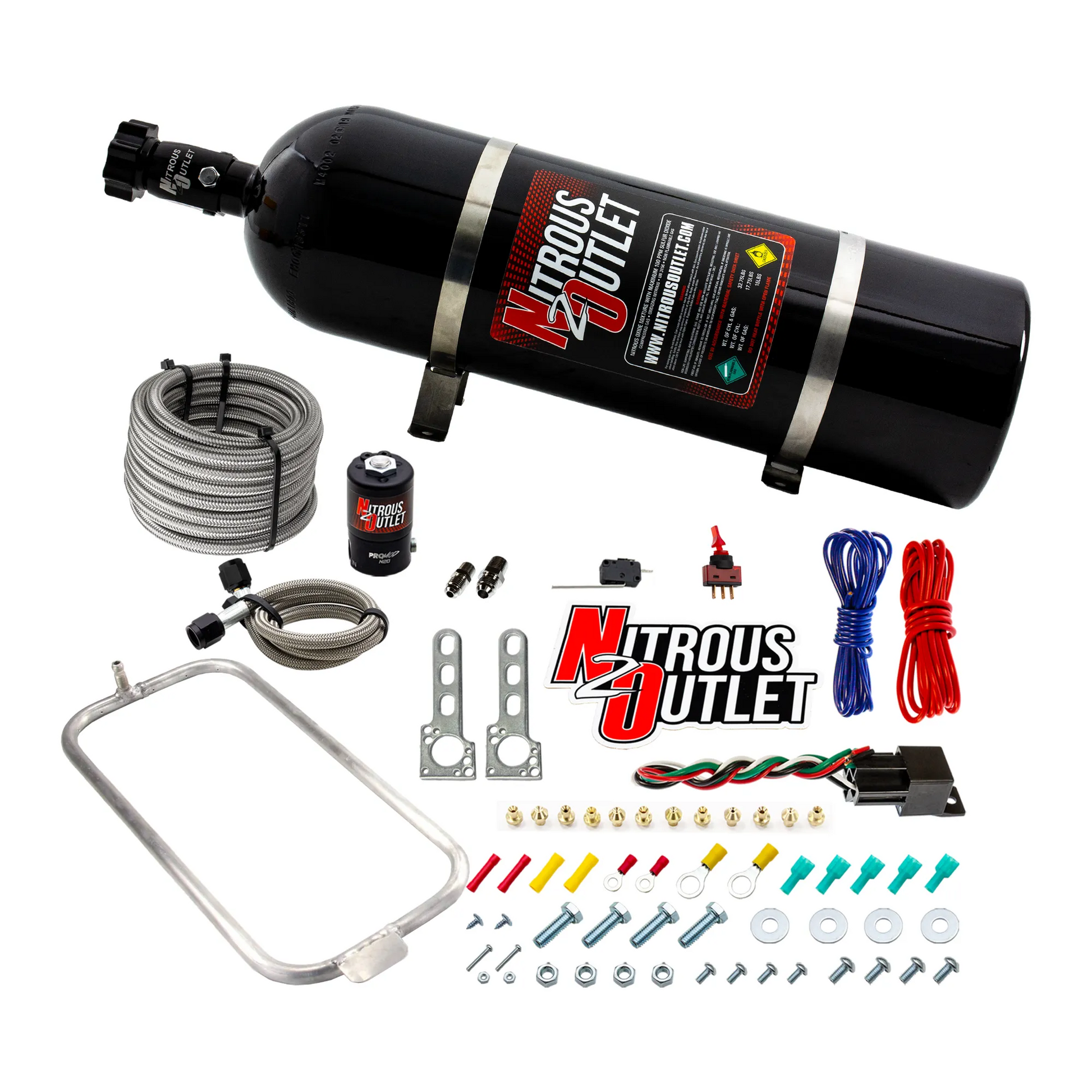 Nitrous Outlet GM/Pontiac 1998-2002 Camaro/Firebird Dry Halo System - Filter Entry (35-200HP)(15lb Bottle)