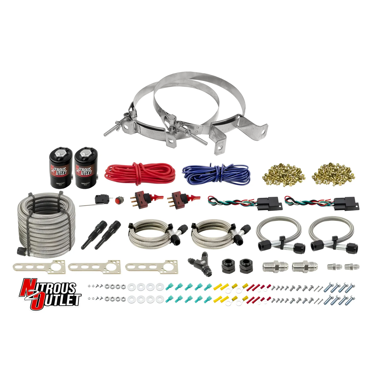 Nitrous Outlet Universal EFI Dual Stage Dry Single Nozzle System (35-200HP)(No Bottle)