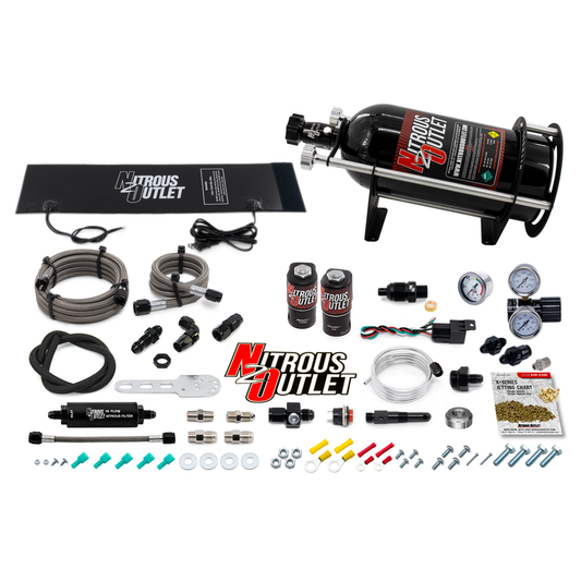Nitrous Outlet Level 1 Dry Single Nozzle Boost-N-Juice System Package (35-200 HP)(Horizontal Mount)(10lb Bottle)