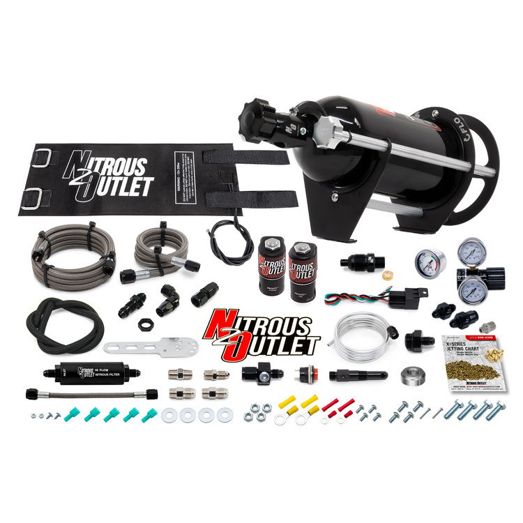 Nitrous Outlet Level 1 Dry Single Nozzle Boost-N-Juice System Package (35-200 HP)(Horizontal Mount)(5lb Bottle)