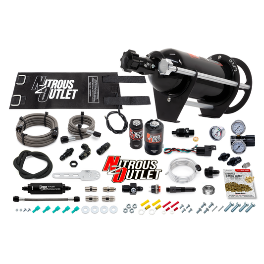 Nitrous Outlet Level 2 Dry Single Nozzle Boost-N-Juice System Package (35-300 HP)(Horizontal Mount)(5lb Bottle)