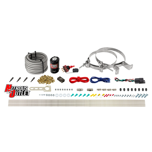 Nitrous Outlet Dry 4 Cylinder Direct Port System - .122 Nitrous Solenoid/Distribution Block/SBT Nozzles (50-250HP)(No Bottle)
