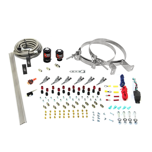 Nitrous Outlet 6 Cylinder Direct Port System - .122 Nitrous Solenoid/.177 Fuel Solenoid/Distribution Blocks/Annular Degree Discharge Nozzles (Alcohol)(5-7-10 psi)(75-375HP)(No Bottle)