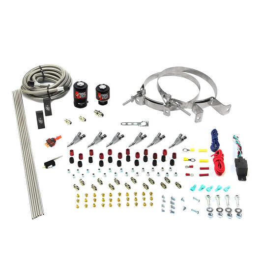 Nitrous Outlet 6 Cylinder Direct Port System - .122 Nitrous Solenoid/.177 Fuel Solenoid/Distribution Blocks/Annular Degree Discharge Nozzles (E85)(45-55 psi)(No Bottle)