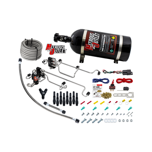 Nitrous Outlet 8 Cylinder Direct Port System - Kong Gen3 LSA/LS9 Billet Supercharger Lid (100-300HP)(10lb Bottle)