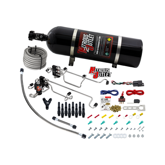 Nitrous Outlet 8 Cylinder Direct Port System - Kong Gen3 LSA/LS9 Billet Supercharger Lid (100-300HP)(15lb Bottle)