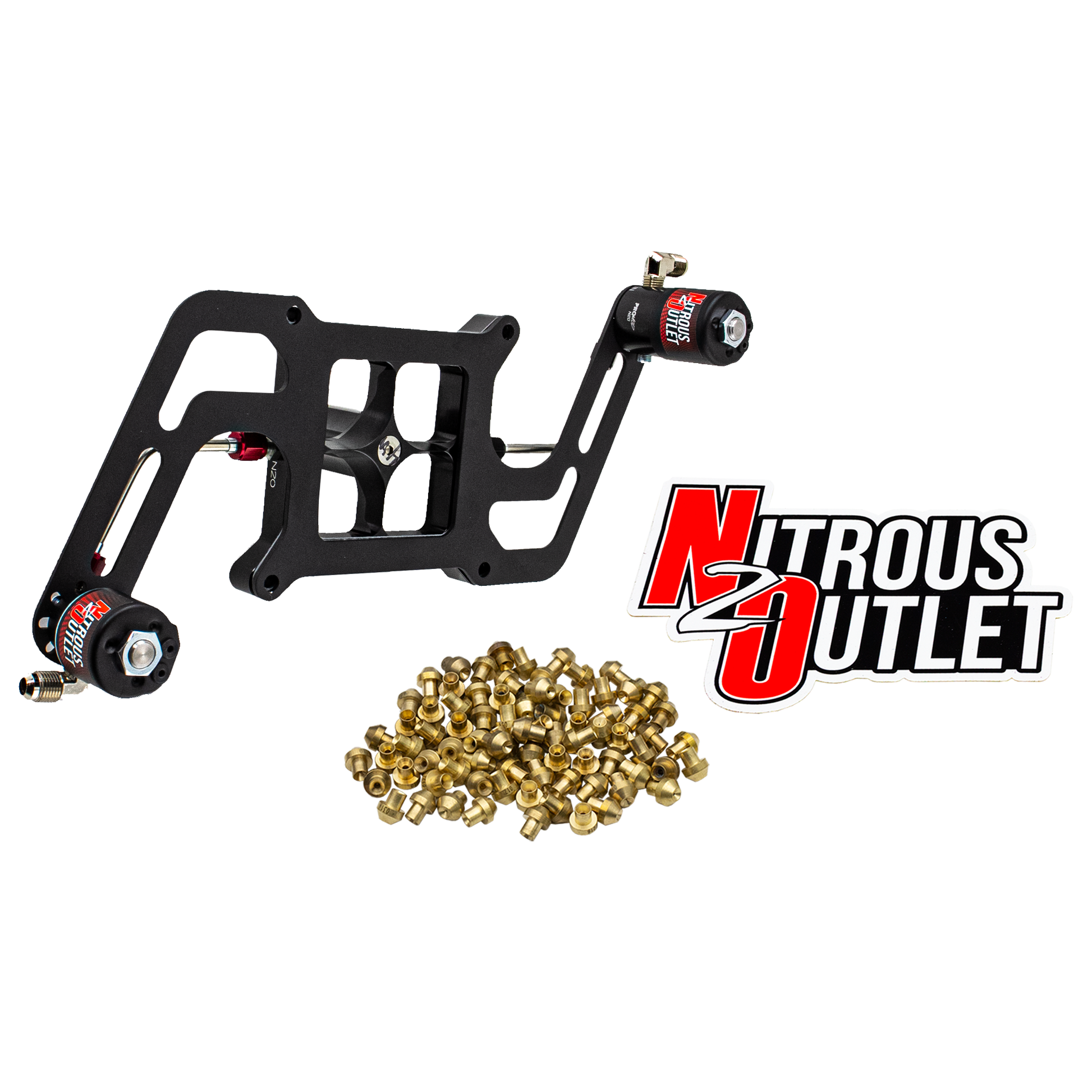 Nitrous Outlet 4150 Stinger 3 Solenoid Forward Conversion Kit - Hard-line/.122 Nitrous Solenoid/.177 Fuel Solenoid/Boomerang Solenoid Bracket - (Gas/E85)(5-55 psi)(50-500 HP)